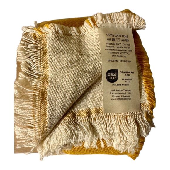 NEW Barker Textiles Yellow Luxury Oversized Throw Floral Print 55” x 71” - Picture 7 of 7